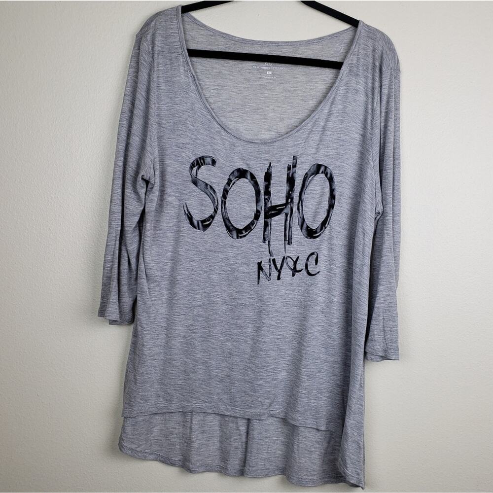 NY&C | Gray Long Sleeve w/ "SOHO" Top